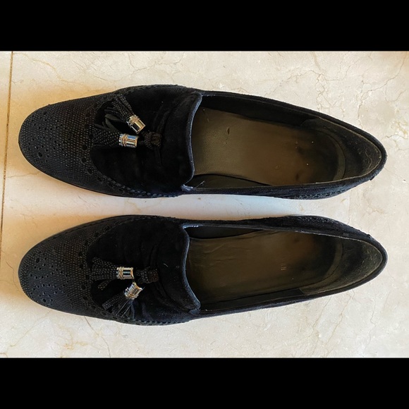 Stuart Weitzman black suede GUYTHING loafer 8.5 - Picture 3 of 7